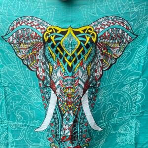 Psykedelisk elefant - Sarong med frynser